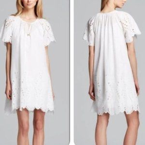 MICHAEL KORS RAGLAN WHITE EYELET DRESS (273)💘